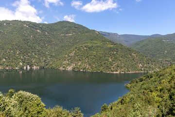 Obraz na płótnie Canvas Ladscape of Vacha Reservoir at Rhodope Mountains, Bulgaria