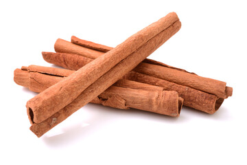 cinnamon sticks isolated on white