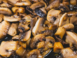 Lots of fried chopped mushrooms