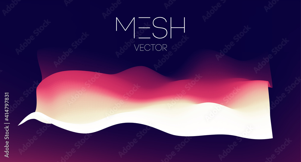 Poster purple gradient abstract vector illustration. eps 10 mesh violet background. smooth fluid magenta ba