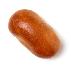 Homemade pasty, Russian stuffed pastry. Pirozhki isolated on white background. Flat lay, top view.