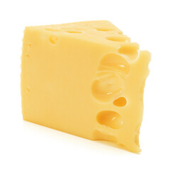 Cheese block isolated on white background cutout