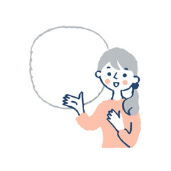 笑顔で話す女性　ふきだし