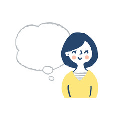 笑顔の女性　ふきだし