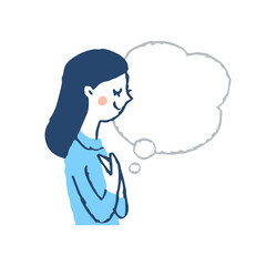 横向きの女性　ふきだし