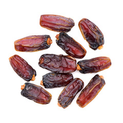 medjool dates on white background