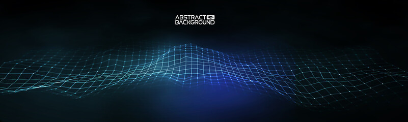 Futuristic vector illustration. Blue technology background. Big data vector. Technology wave abstract background.