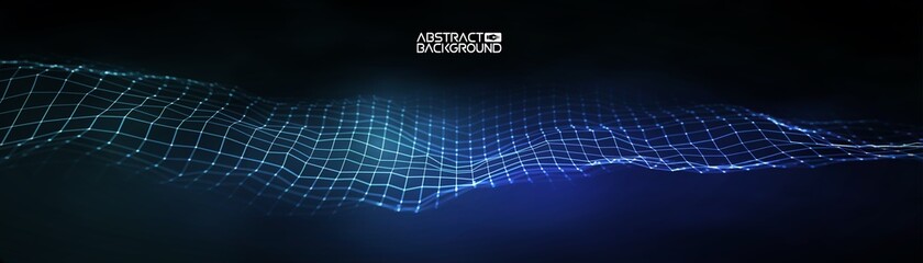 Futuristic vector illustration. Blue technology background. Big data vector. Technology wave abstract background.