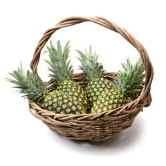 pineapple in a basket isolated
