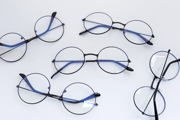 Eye Glasses on white background. Copy space