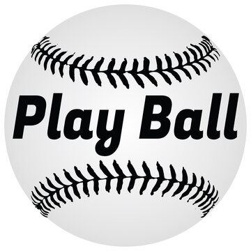 Play Ball Baseball Illustration Isolated on White with Clipping Path