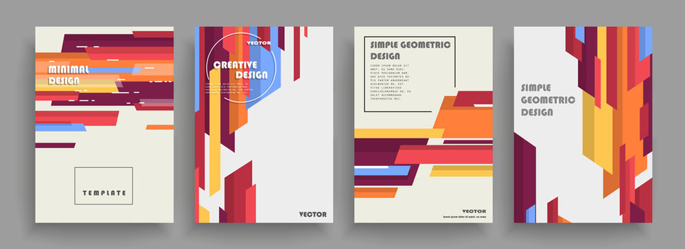Covers with minimal designs. Abstract backgrounds. Vector frame for text Modern Art graphics for hipsters