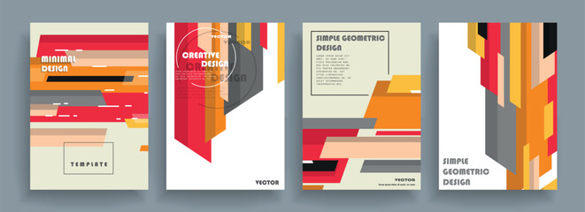 Covers with minimal designs. Abstract backgrounds. Vector frame for text Modern Art graphics for hipsters