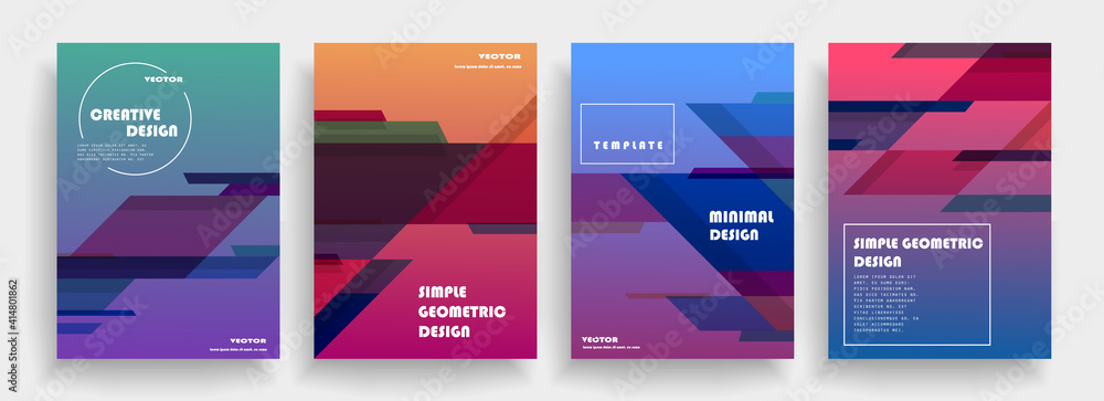 Fototapete covers with minimal designs. abstract backgrounds. vector frame for text modern art graphics for hip