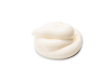 mayonnaise sauce isolated on white background. mayo paste cut out