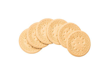 cookie isolated on white background. round biscuit cut out. sweet food concept
