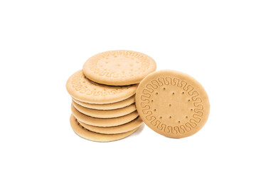 cookie isolated on white background. round biscuit cut out. sweet food concept