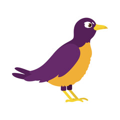 cute bird icon, colorful design