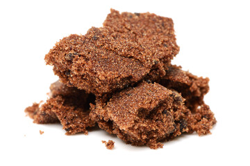 brown sugar on white background