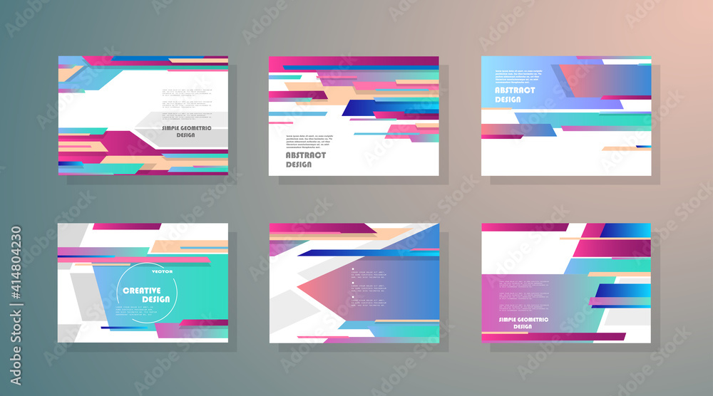 Fototapete Covers with minimal designs. Abstract backgrounds. Vector frame for text Modern Art graphics for hipsters