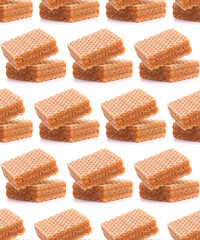 Wafers or honeycomb waffles . Seamless food pattern.