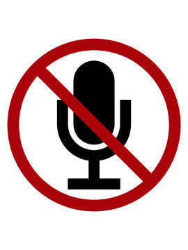Schild Mute Mikrofon 