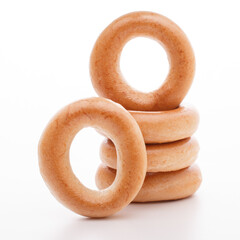 bread ring or baranka  isolated on white background cutout