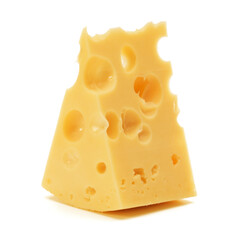 Cheese block isolated on white background cutout