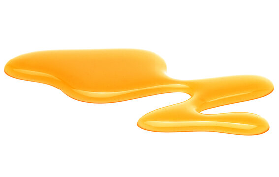 Sweet honey drips isolated on white background. Syrup droplet, nectar drops.