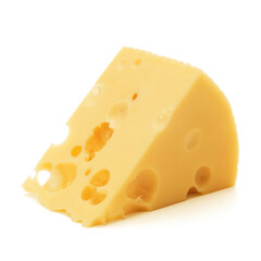 Cheese block isolated over white background cutout
