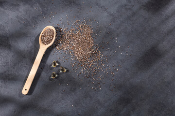 Chia seeds with omega 3 capsules - Salvia hispanica