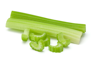 Celery stalk bunch isolated om white background cut out...