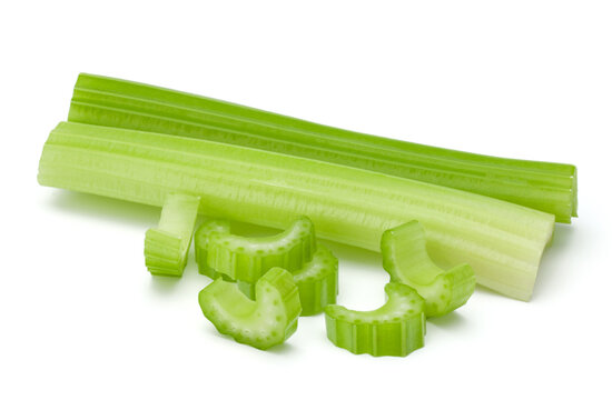 Celery stalk bunch isolated om white background cut out...