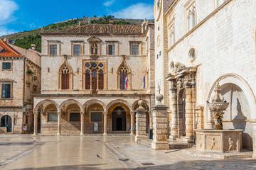 View of the Sponza palace in Dubrovnik, Croatia