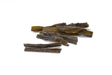  Dried kombu seaweed Japanese dry kelp isolated on white background