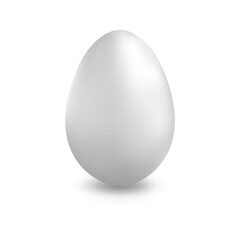 Big white egg. Realistic chicken eggs  on a white background. Design element. Isolate.