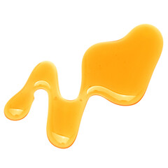 Sweet honey drips isolated over white background. Syrup droplet, nectar drops..