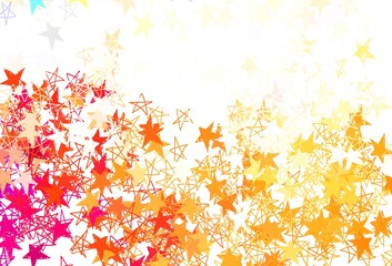 Light Orange vector layout with bright stars.