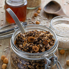 muesli in a glass jar