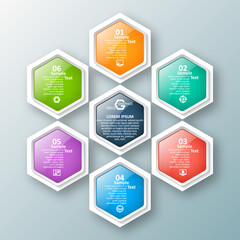 Abstract 3D Paper Infographics. Business template .Vector illustration