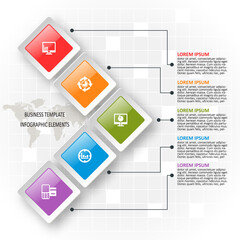 Abstract 3D Paper Infographics. Business template .Vector illustration