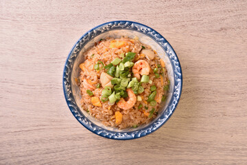 Taiwanese traditional food - seafood fried rice