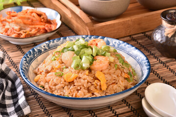 Taiwanese traditional food - seafood fried rice