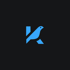 logo k icon templet bird vector 