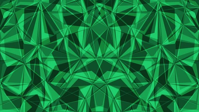 Emerald Green Abstract Symmetry Geometric Texture Looping Background Animation