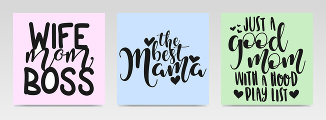 Mother Day's quotes letter typography set illustration.