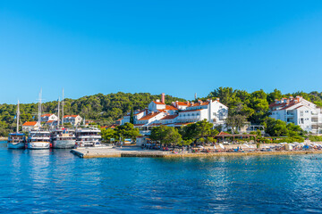 Port at Pomena village at Mljet national park in Croatia