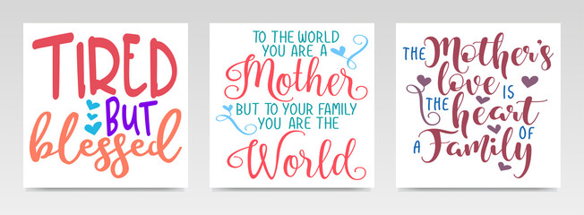 Mother Day's quotes letter typography set illustration.