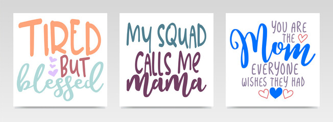 Mother Day's quotes letter typography set illustration.