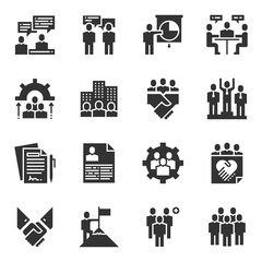 People Icons Line Color Work Group Team Vector